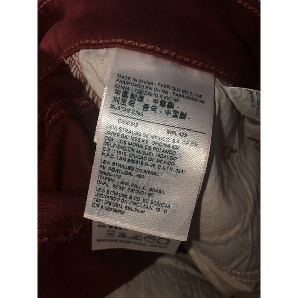 Levi’s Mid Rise Skinny Jeans Rust W29 L32 NWT - Picture 8 of 11